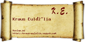 Kraus Eulália névjegykártya